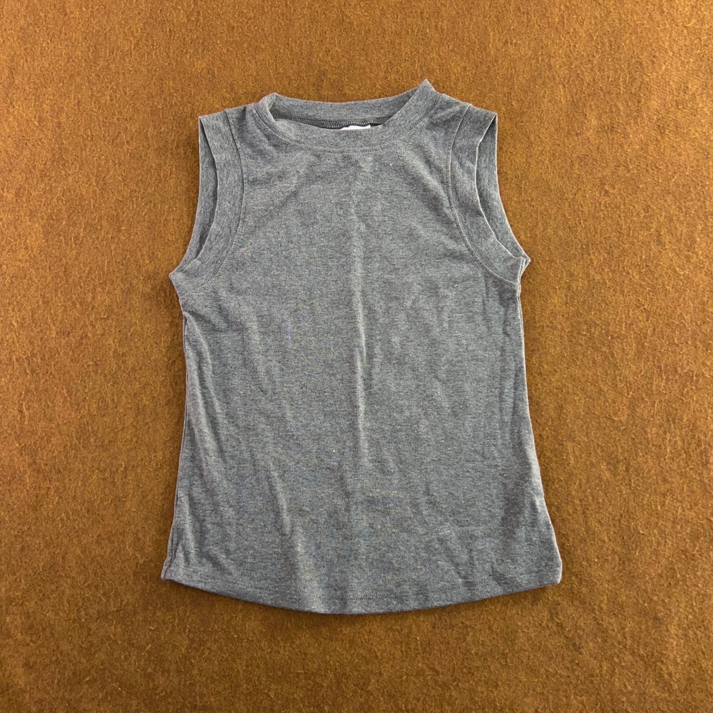 Topshop Womens Small Gray Sleeveless Muscle Crew Neck Tank Top New